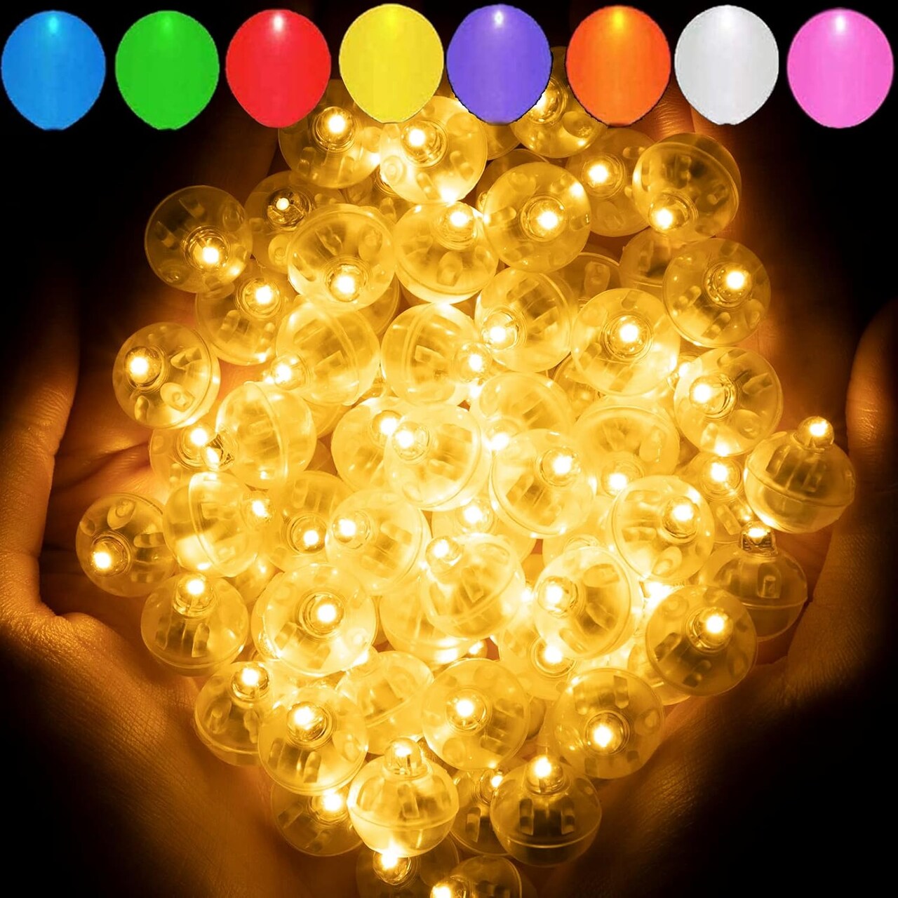 50pcs Warm White Balloon Lights,Long Standby Time Waterproof Mini Light,Battery Powered,Round LED Ball Lamp for Latex Balloon Paper Lantern Party Wedding Festival Christmas Halloween Decorative